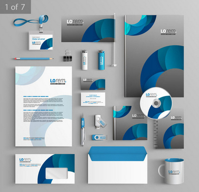 灰底藍色弧形設計VI 構(gòu)筑現(xiàn)代企業(yè)視覺形象的藝術與策略